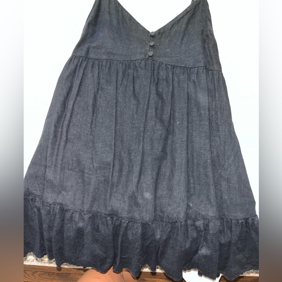 Abercrombie & Fitch Black Mini Linen Dress - Picture 2 of 2